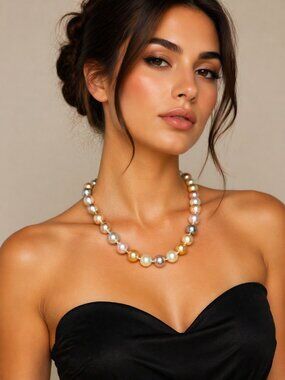 Kenneth Jay Lane Faux Pearl Pastel Necklace